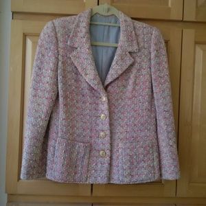 Pink and Blue Tweed Jacket – NO LABEL - Size 6